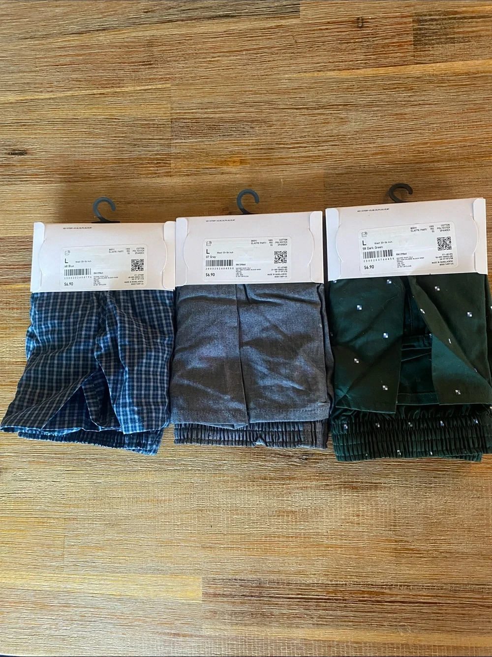 Uniqlo 100% Cotton Woven Trunk Boxers Set of 3 - Picture 2 of 3